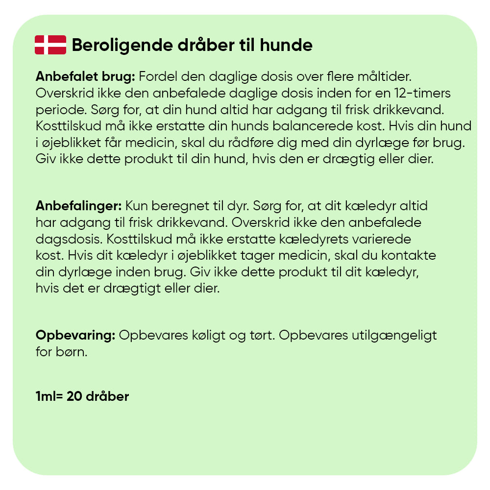 Beroligende dråber til hunde 100ml