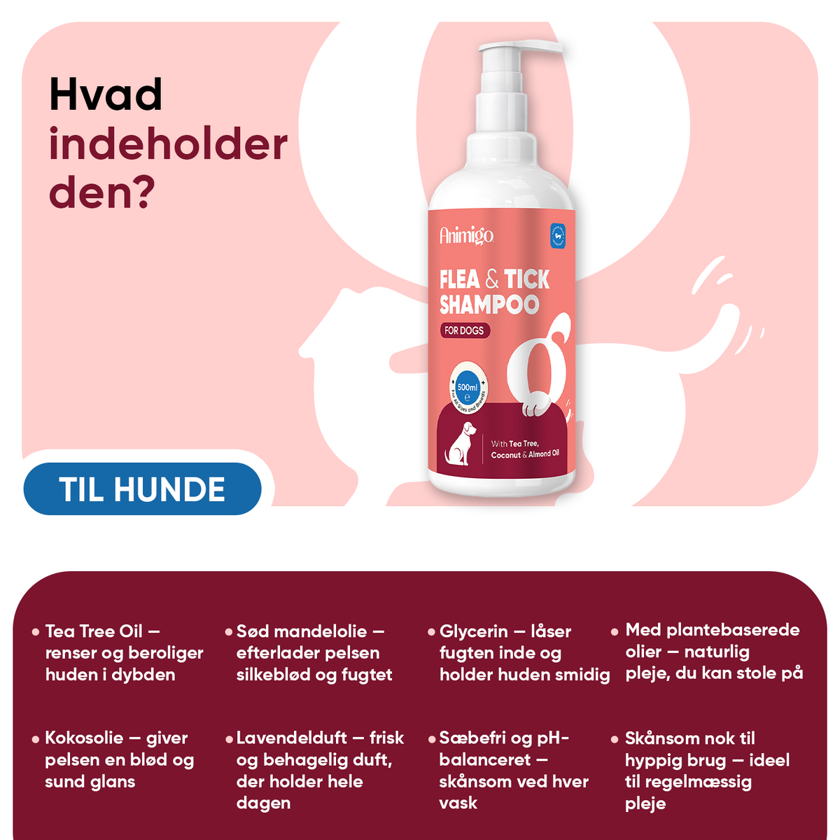 Loppe- & Flåtshampoo til Hunde 500ml