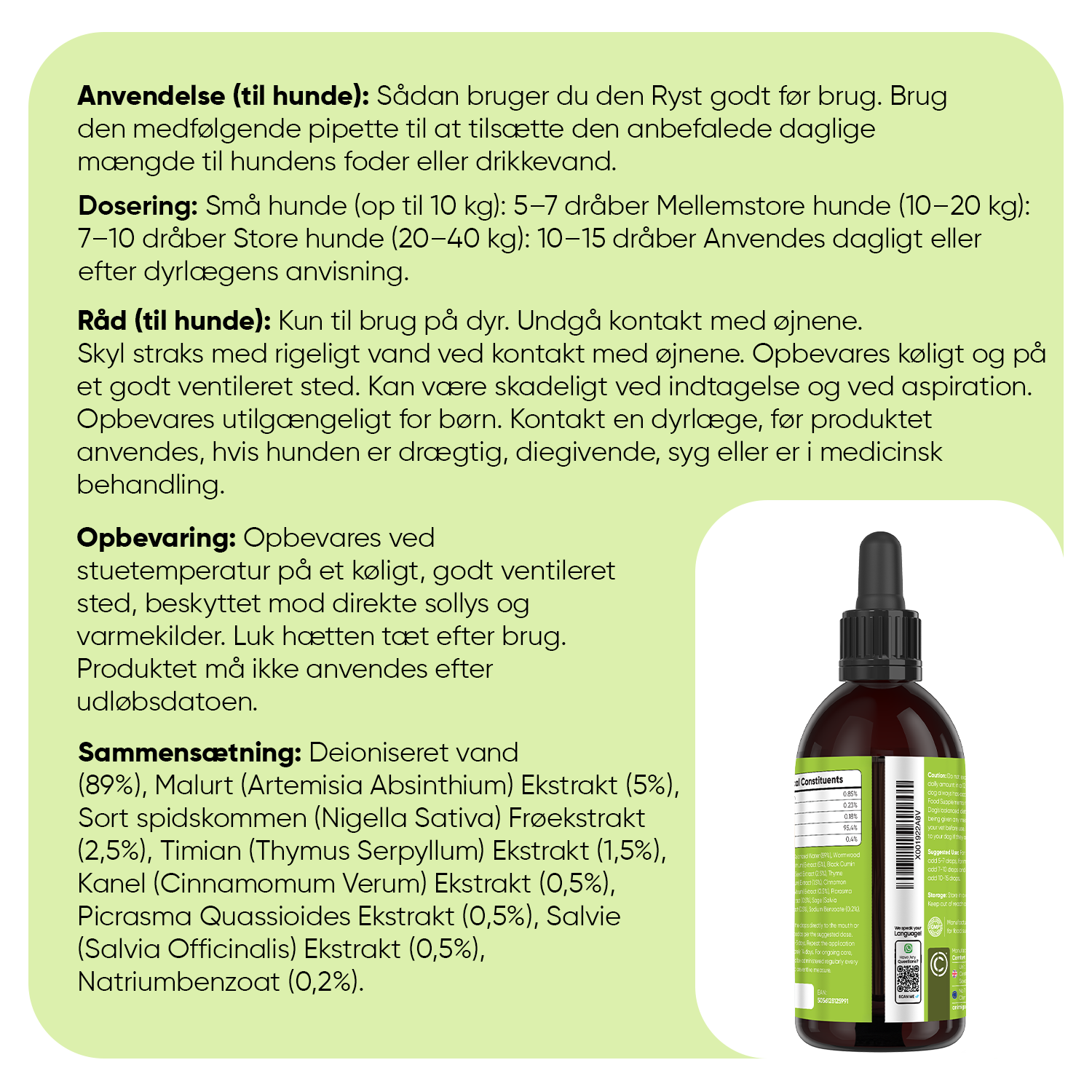 Wormwood Advanced 120 ml væske til hunde