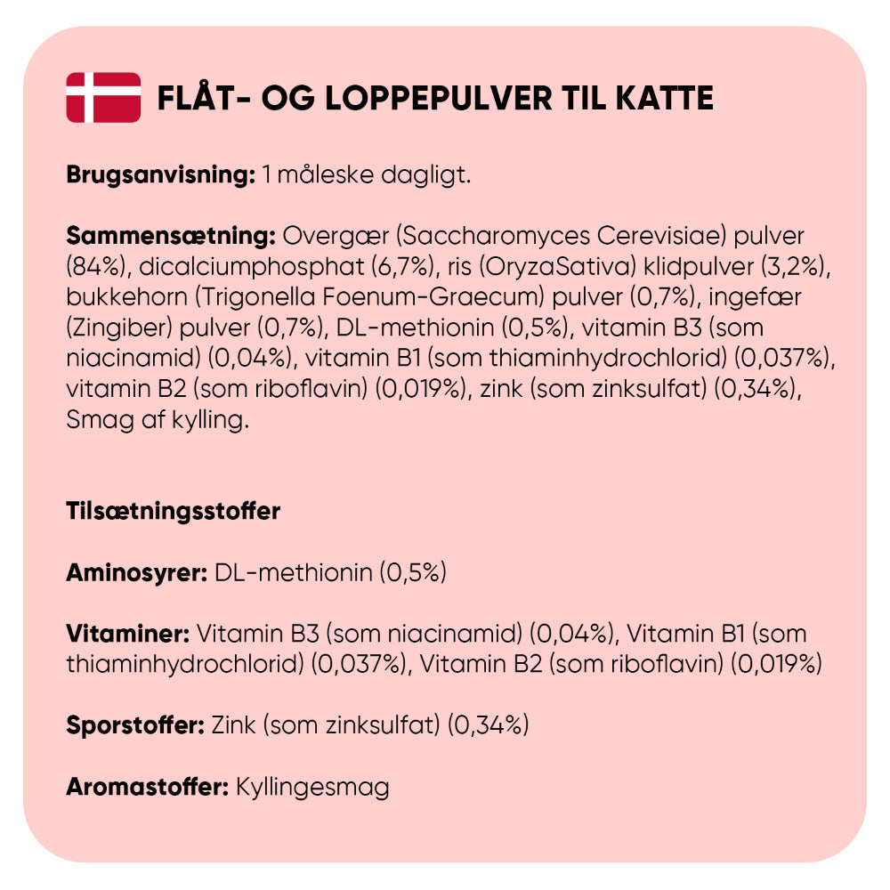 Pulver mod lopper og flåter til katte
