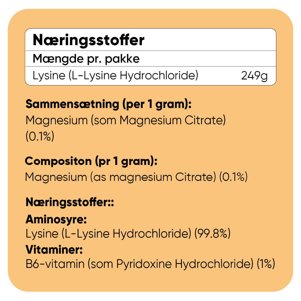 L-lysinpulver til hunde 250 g