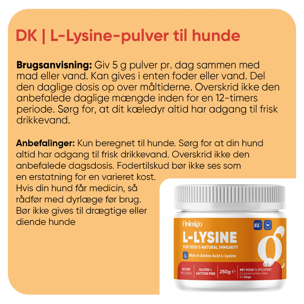 L-lysinpulver til hunde 250 g