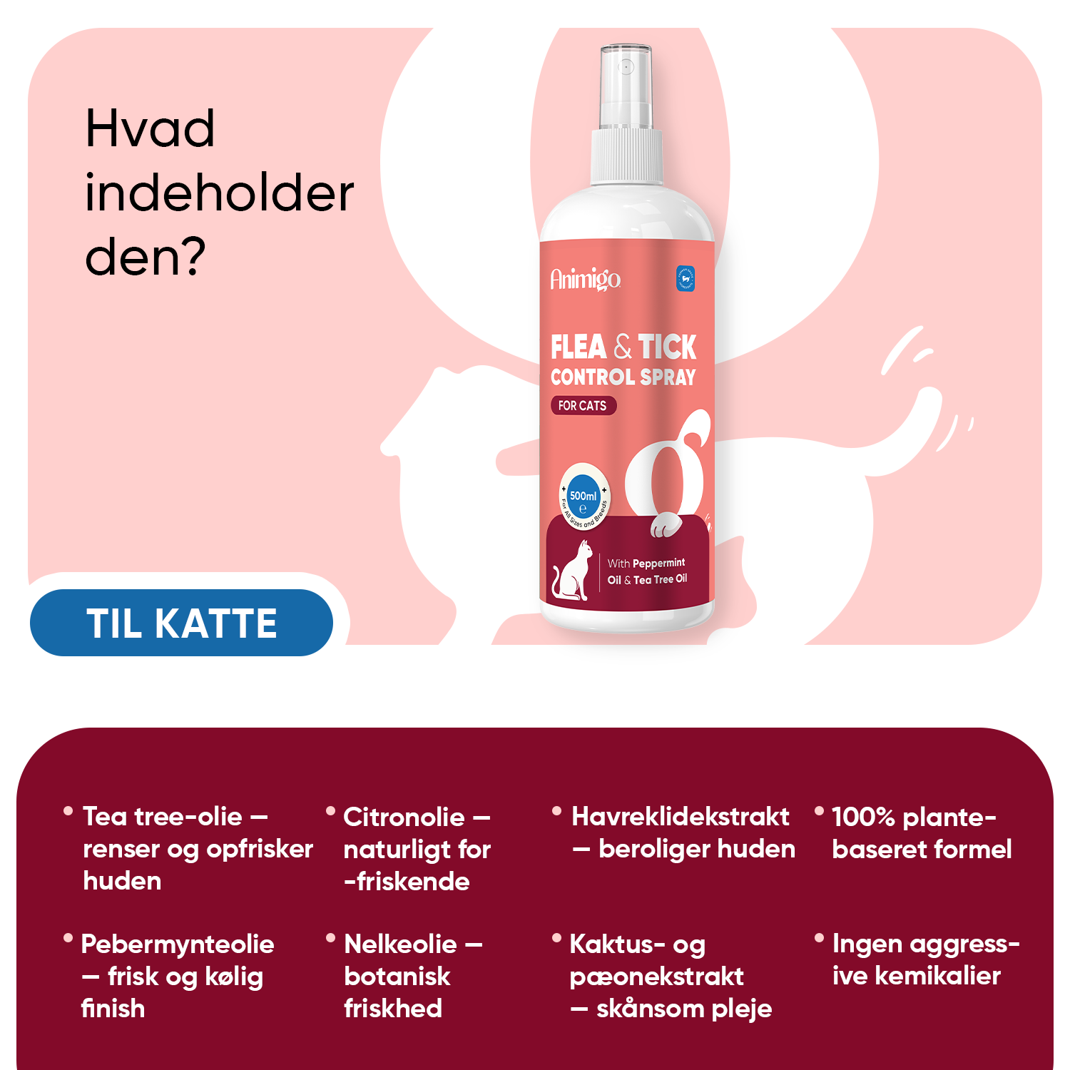 Loppe- og flåtspray til katte 500ml