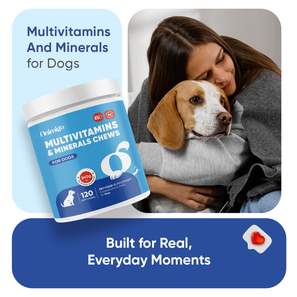 Multivitamin med mineraler til hunde 120 bløde tyggetabletter